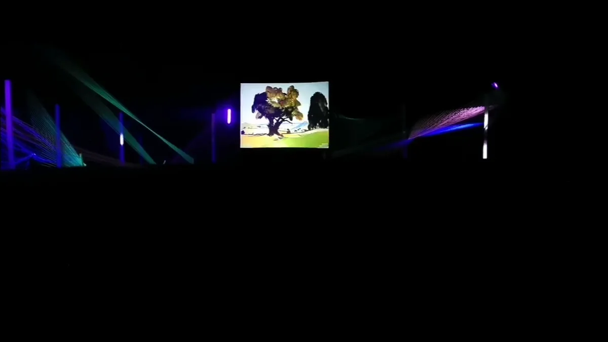 Video Mapping audio-réactif · LED audio-réactif · Collaboration artistique — Hadra Trance Festival, Vieure 2024 (6)